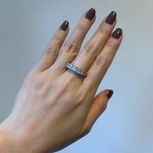 NEW Diamonique 5 Princess Diamond Ring